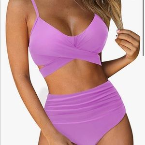 Purple 2 piece bathing suit